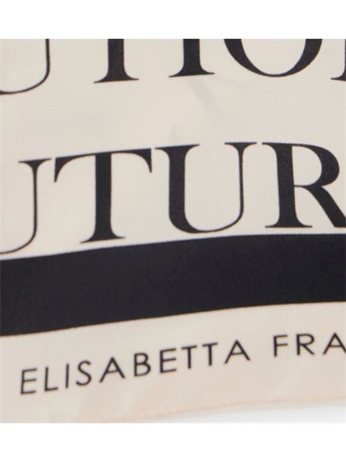 LETTERING PRINT SCARF ELISABETTA FRANCHI | FO19F61E2E84 burro/nero